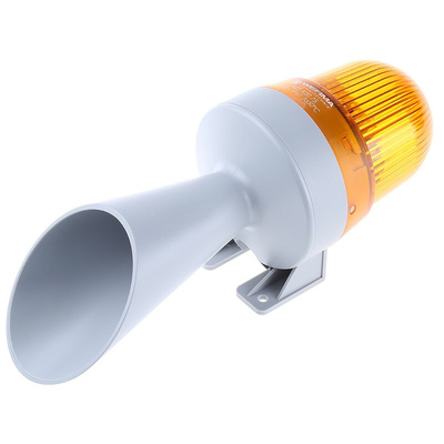Werma 425 Series Yellow Horn Beacon, 24 V ac/dc, IP65, Surface Mount, 98dB at 1 Metre