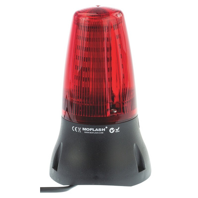 Moflash LEDA125 Series Red Buzzer Beacon, 230 V ac, IP65, Surface Mount, 90dB at 1 Metre