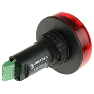 Werma 450 Series Red Buzzer Beacon, 24 V dc, IP65, Panel Mount, 80dB at 1 Metre