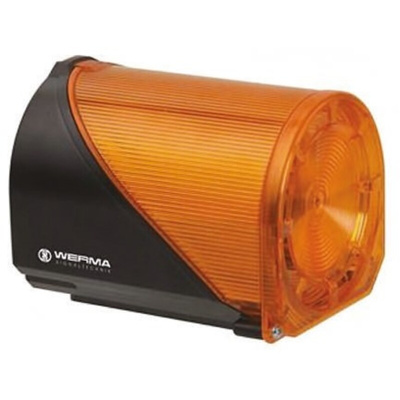 Werma 444 Series Yellow Sounder Beacon, 24 V ac/dc, IP65, Surface Mount, 114dB at 1 Metre