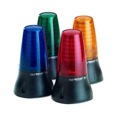 Moflash LEDA125 Series Green Sounder Beacon, 24 V dc, IP65, Surface Mount, 90dB at 1 Metre