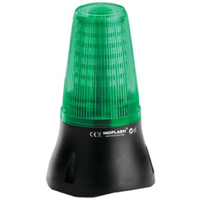 Moflash LEDA125 Series Green Sounder Beacon, 230 V ac, IP65, Surface Mount, 90dB at 1 Metre