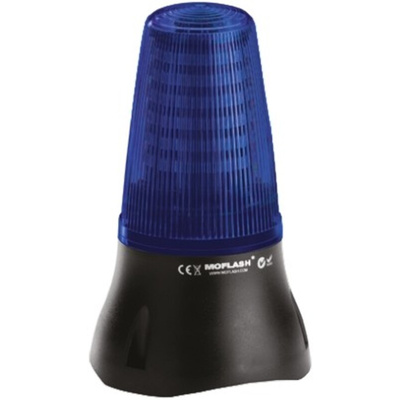 Moflash LEDA125 Series Blue Buzzer Beacon, 24 V dc, IP65, Base Mount, 90dB at 1 Metre