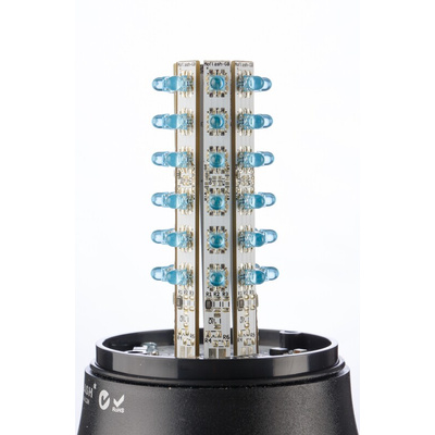 Moflash LEDA125 Series Blue Buzzer Beacon, 230 V ac, IP65, Base Mount, 90dB at 1 Metre