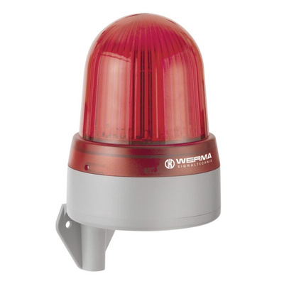 Werma 433 Series Red Sounder Beacon, 10 → 48 V ac/dc, IP65, Wall Mount, 108dB at 1 Metre