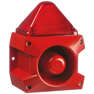 Pfannenberg PA X 5-05 Series Red Sounder Beacon, 24 V dc, Base Mount, 100dB at 1 Metre