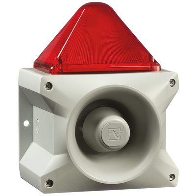 Pfannenberg PA X 10-10 Series Red Sounder Beacon, 230 V ac, Base Mount, 110dB at 1 Metre