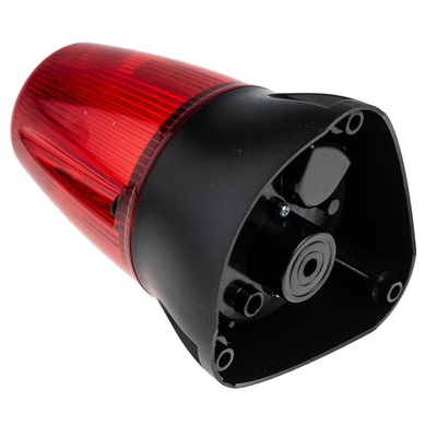 Moflash LEDA100 Series Red Buzzer Beacon, 10 → 17 V ac/dc, IP65, Surface Mount, Wall Mount, 80dB at 1 Metre