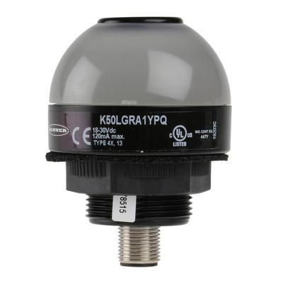Banner K50L Series Green, Red, Yellow Sounder Beacon, 18 → 30 V dc, IP50, Base Mount, 75dB at 1 Metre