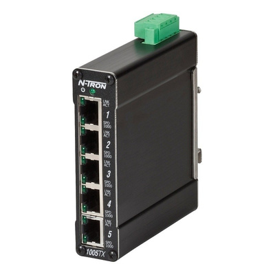 Red Lion Ethernet Switch, 5 RJ45 port DIN Rail Mount