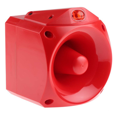 Klaxon Nexus Pulse Series Red Sounder Beacon, 17 → 60 V dc, IP66, Base Mount, 105dB at 1 Metre