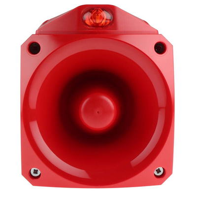 Klaxon Nexus Pulse Series Red Sounder Beacon, 17 → 60 V dc, IP66, Base Mount, 105dB at 1 Metre