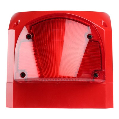 Klaxon Nexus 110 Series Red Sounder Beacon, 24 → 48 V ac, IP66, Base Mount, 116dB at 1 Metre