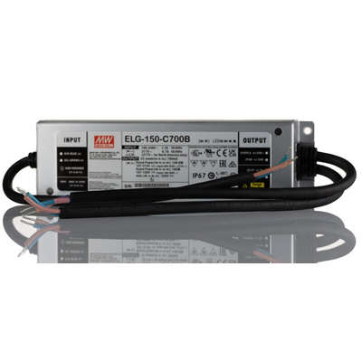 MEAN WELL LED Driver, 225V Output, 150W Output, 700mA Output, Constant Current Dimmable
