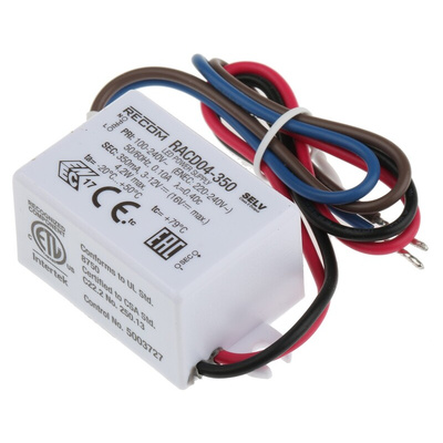 Recom LED Driver, 3 → 12V dc Output, 4.2W Output, 350mA Output, Constant Current