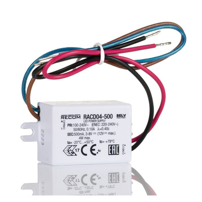 Recom LED Driver, 3 → 8V dc Output, 4W Output, 500mA Output, Constant Current