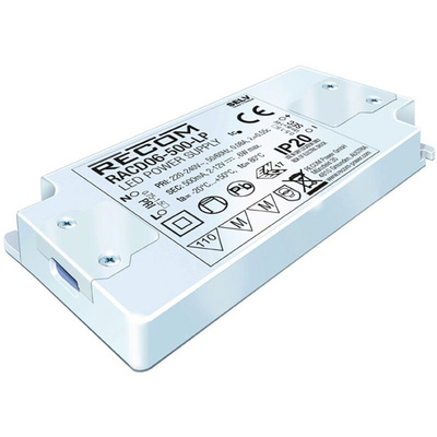 Recom LED Driver, 2 → 9V dc Output, 6W Output, 700mA Output, Constant Current