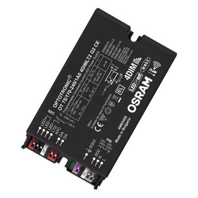 Osram LED Driver, 35 → 115V Output, 75W Output, 70 → 1050mA Output, Constant Current Dimmable