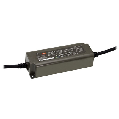 MEAN WELL LED Driver, 24V Output, 60W Output, 2.5A Output, Constant Voltage Dimmable