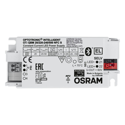 Osram LED Driver, 300V Output, 20W Output, 500mA Output, Constant Current Dimmable