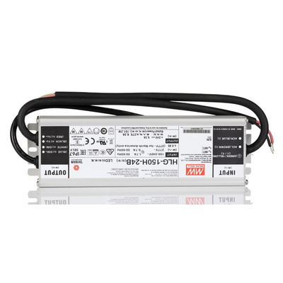 MEAN WELL LED Driver, 24V Output, 151.2W Output, 6.3A Output, Constant Voltage Dimmable
