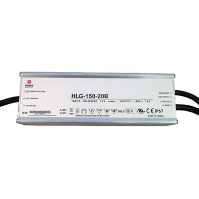 MEAN WELL LED Driver, 36V Output, 151.2W Output, 4.2A Output, Constant Voltage Dimmable