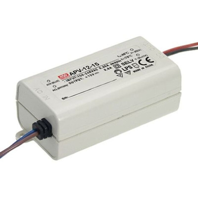MEAN WELL LED Driver, 15V Output, 12W Output, 800mA Output, Constant Voltage