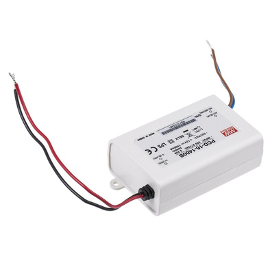 MEAN WELL LED Driver, 8 → 12V Output, 16.8W Output, 1.4A Output, Constant Current Dimmable
