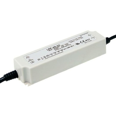 MEAN WELL LED Driver, 20V Output, 40W Output, 2A Output, Constant Voltage