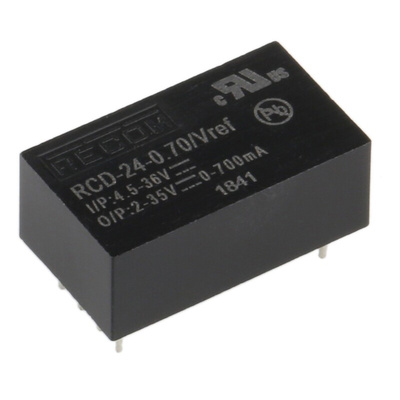 Recom LED Driver, 2 → 35V Output, 24.5W Output, 700mA Output, Constant Current Dimmable
