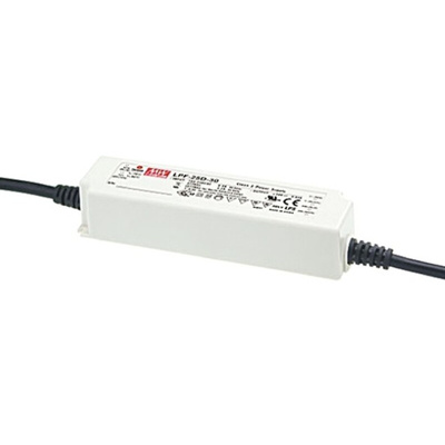 MEAN WELL LED Driver, 27 → 54V Output, 25.2W Output, 1.05A Output, Constant Voltage Dimmable