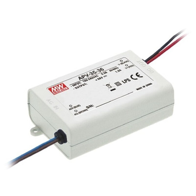 MEAN WELL LED Driver, 5V Output, 25W Output, 5A Output, Constant Voltage