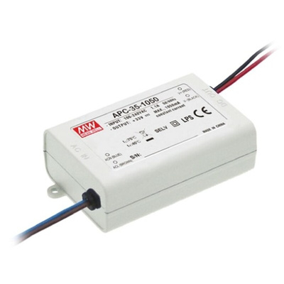 MEAN WELL LED Driver, 11 → 33V Output, 34.7W Output, 1.05A Output, Constant Current