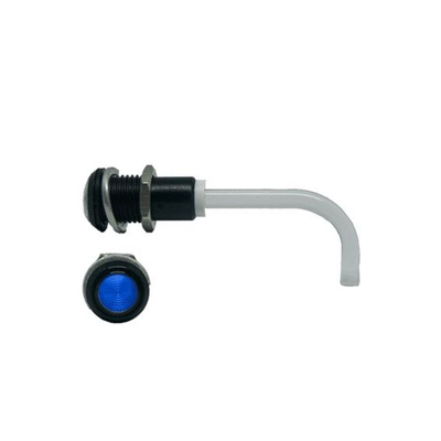 RHD-0700-1500-F9PZB67PR Bivar, Panel Mount Right Angle LED Light Pipe, Blue Round Lens