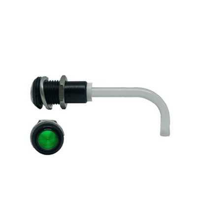 RHD-0700-1500-F9PZG67PR Bivar, Panel Mount Right Angle LED Light Pipe, Green Round Lens