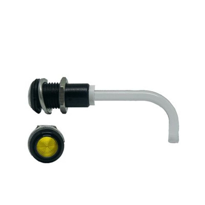 RHD-0700-1500-F9PZY67PR Bivar, Panel Mount Right Angle LED Light Pipe, Yellow Round Lens