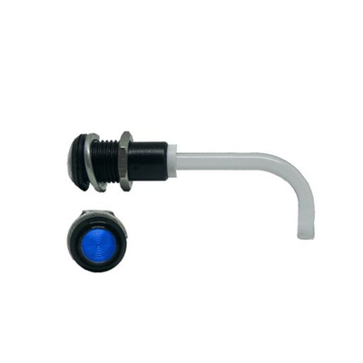 RHD-0700-2000-F9PZB67PR Bivar, Panel Mount Right Angle LED Light Pipe, Blue Round Lens
