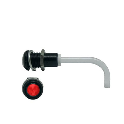 RHD-0700-2500-F9PZR67PR Bivar, Panel Mount Right Angle LED Light Pipe, Red Round Lens