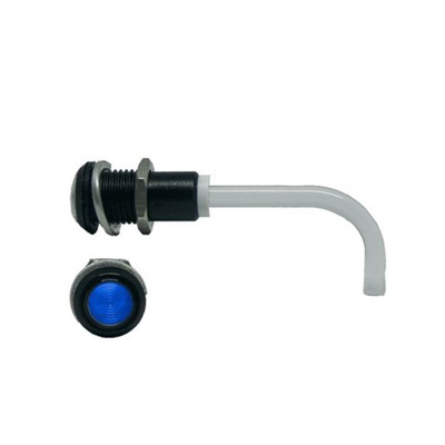 RHD-0700-3000-F9PZB67PR Bivar, Panel Mount Right Angle LED Light Pipe, Blue Round Lens