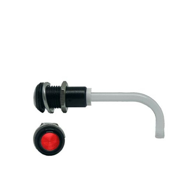RHD-0700-3000-F9PZR67PR Bivar, Panel Mount Right Angle LED Light Pipe, Red Round Lens