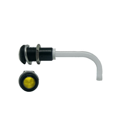 RHD-0700-3000-F9PZY67PR Bivar, Panel Mount Right Angle LED Light Pipe, Yellow Round Lens