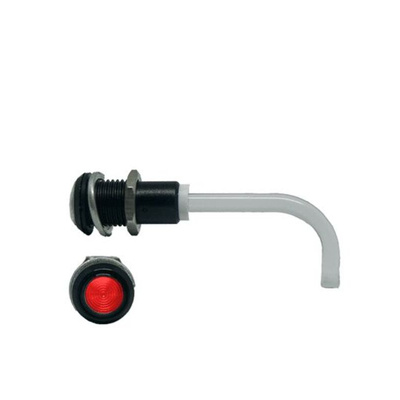 RHD-0700-3500-F9PZR67PR Bivar, Panel Mount Right Angle LED Light Pipe, Red Round Lens