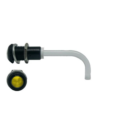 RHD-0700-3500-F9PZY67PR Bivar, Panel Mount Right Angle LED Light Pipe, Yellow Round Lens