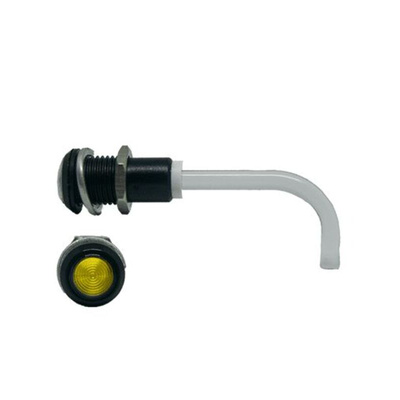 RHD-0900-2000-F9PZY67PR Bivar, Panel Mount Right Angle LED Light Pipe, Yellow Round Lens