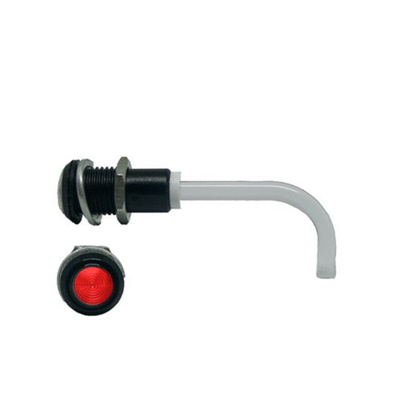 RHD-0900-2500-F9PZR67PR Bivar, Panel Mount Right Angle LED Light Pipe, Red Round Lens