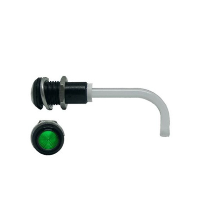 RHD-0900-3500-F9PZG67PR Bivar, Panel Mount Right Angle LED Light Pipe, Green Round Lens
