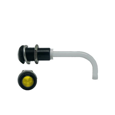 RHD-0900-3500-F9PZY67PR Bivar, Panel Mount Right Angle LED Light Pipe, Yellow Round Lens