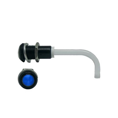 RHD-1100-2000-F9PZB67PR Bivar, Panel Mount Right Angle LED Light Pipe, Blue Round Lens