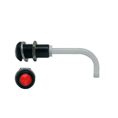 RHD-1100-3000-F9PZR67PR Bivar, Panel Mount Right Angle LED Light Pipe, Red Round Lens