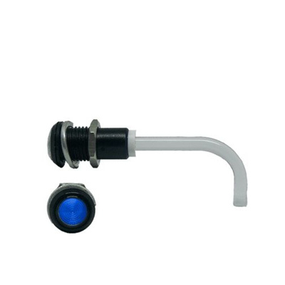 RHD-1100-3500-F9PZB67PR Bivar, Panel Mount Right Angle LED Light Pipe, Blue Round Lens